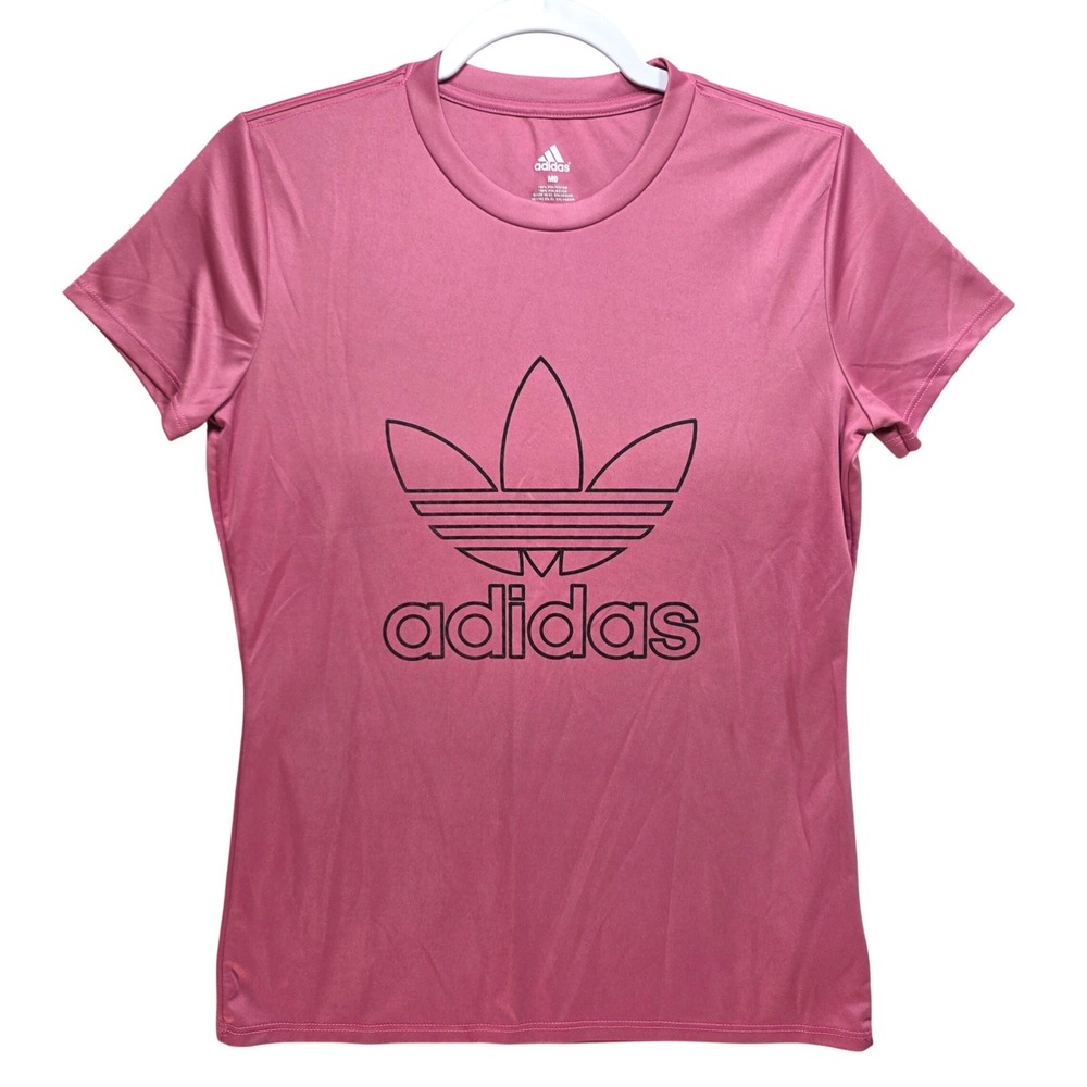 Adidas‎ Originals Women Trefoil Graphic Tshirt Pink Mauve Short Sleeve Medium